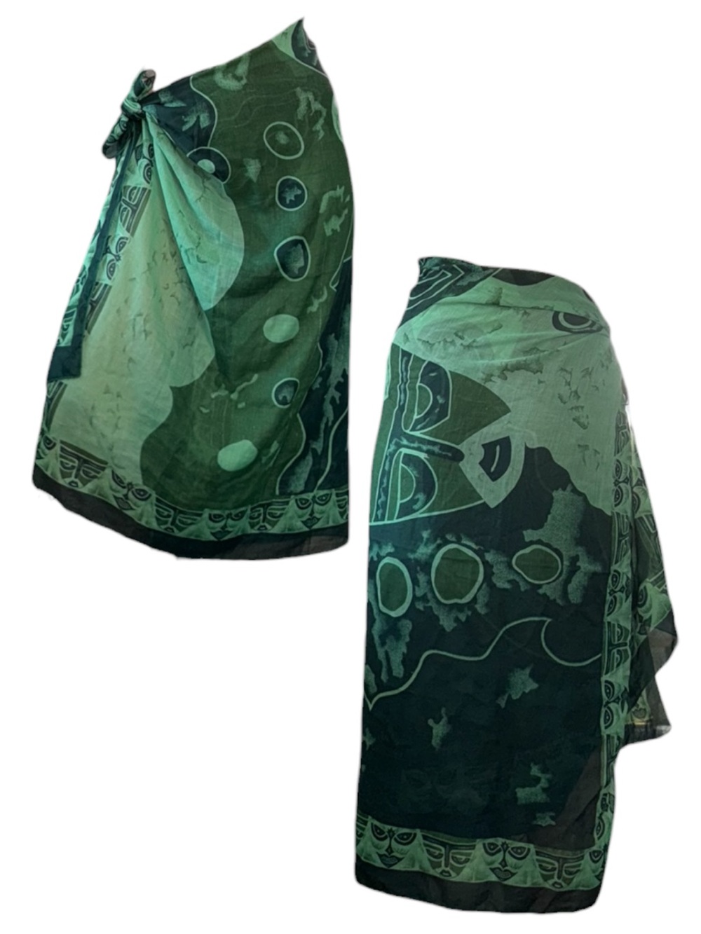 Green Abstract Art Scarf & Wrap